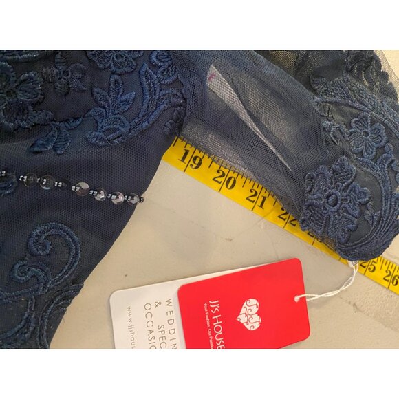 NWT JJs House Maxi Dress Blue Lace A-Line Sequin Accent Small - Picture 9 of 13